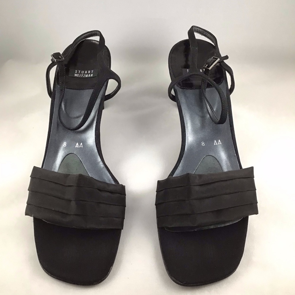 Stuart Weitzman Vtg EUC Black Tulle Heel in Box 8N